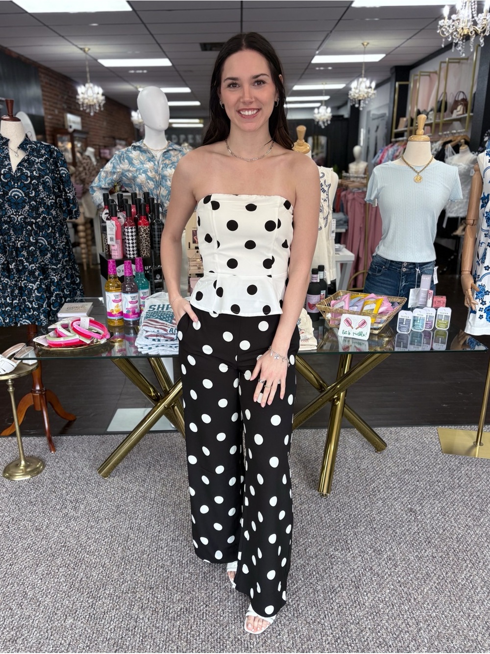 Polka Dot Wide Leg Pants